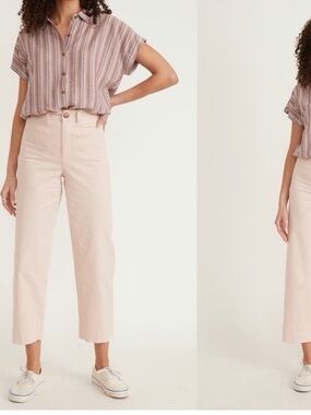Marine Layer Bridget Wide Leg Slim Pants in a Pale Pink Size 4